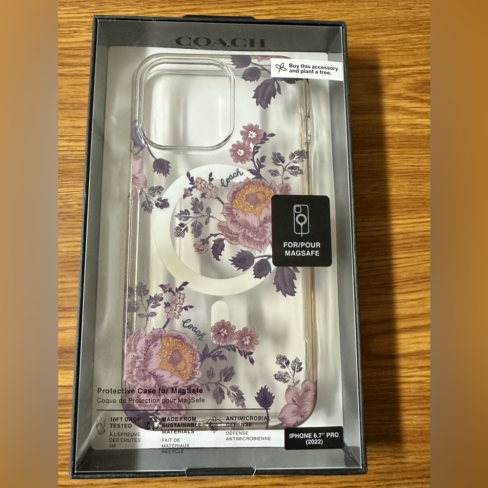 Coach Purple Floral MagSafe iPhone Case